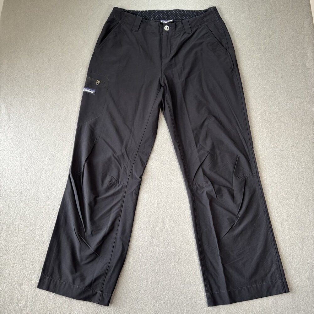 VTG Patagonia Womens Pants Size 6 Black Nylon Stretch Outdoors Hiking Activewear
